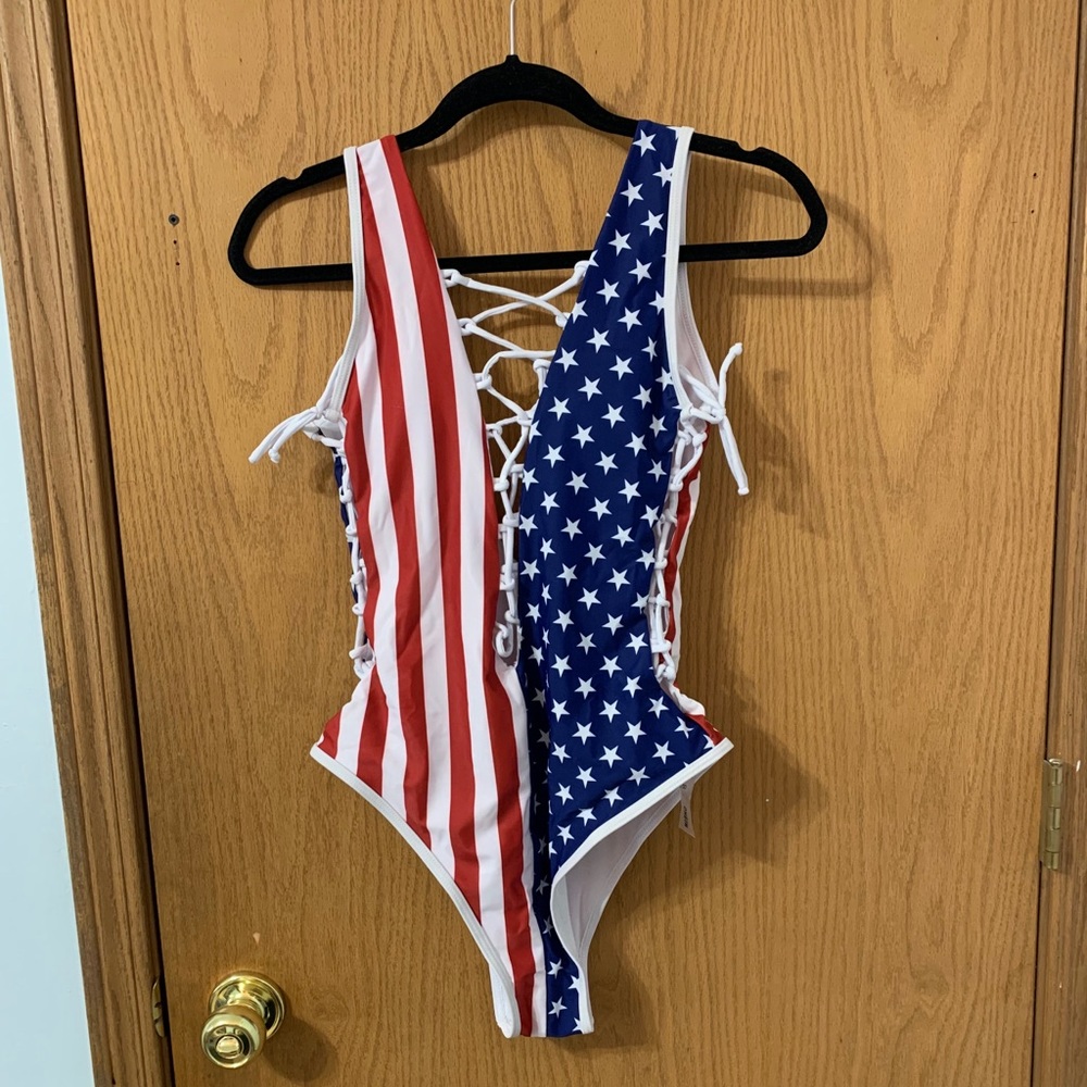 SHEIN American flag one piece swimsuit
